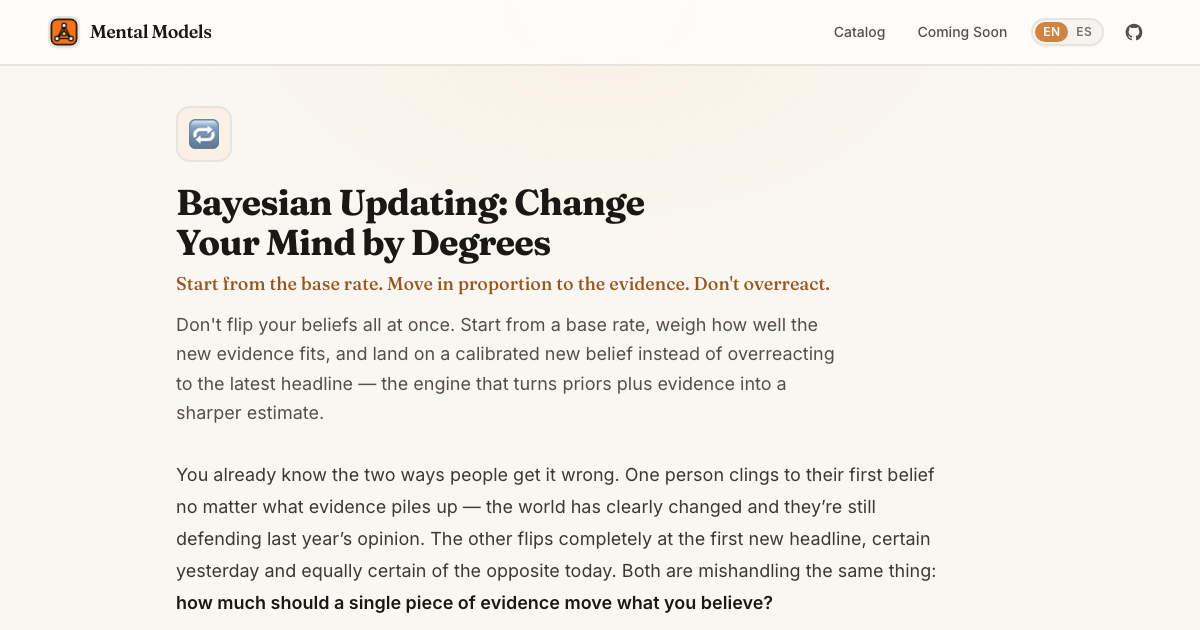 Bayesian Updating: Change Your Mind by Degrees — Mental Models